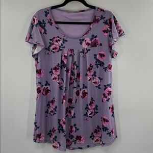 3For$20 Furnex Floral Purple Women's Blouse size XL
